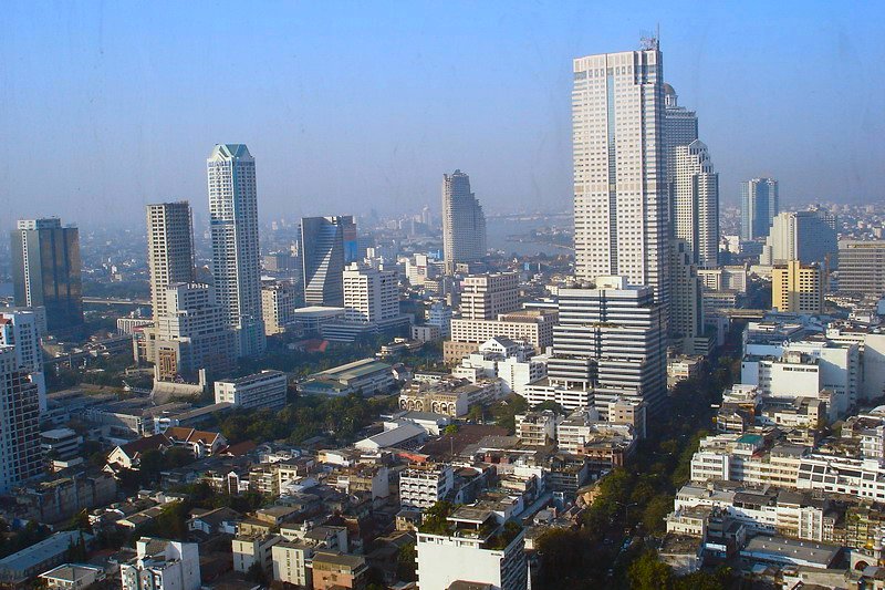 06-TH-Vue de Bangkok de la salle des petits dej. de l hotel, Bkk